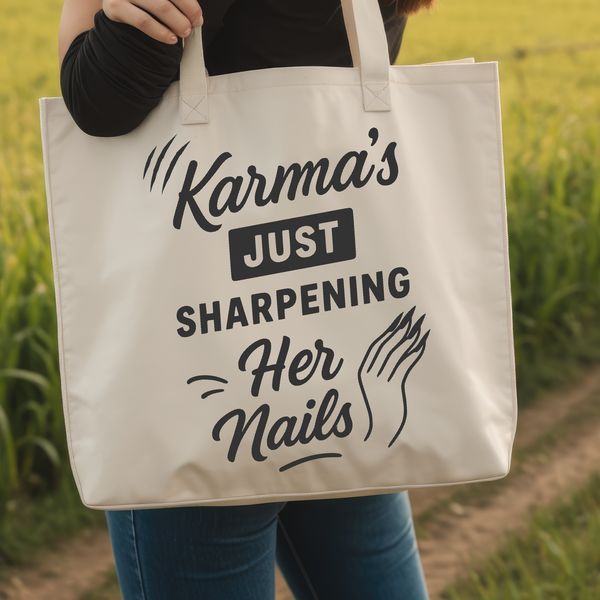 Karma Quote SVG Illustration A digital vector art illustration featuring a motivational karma quote in a clean, minimalist design.