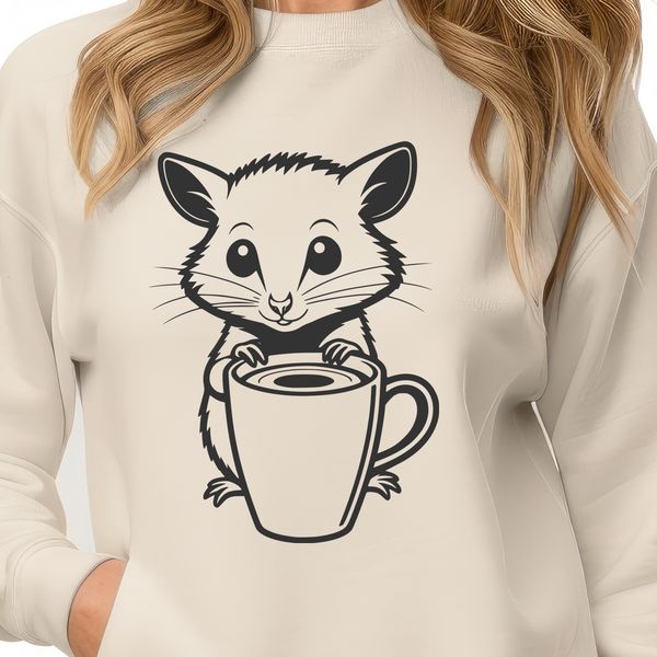 A detailed illustration of a wild possum, suitable for vector art and design projects.