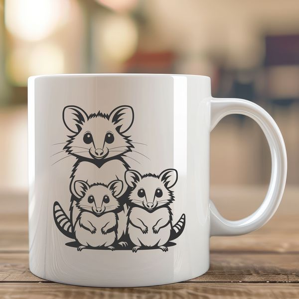 Vector Possum Clip Art Download Free A detailed illustration of a wild animal, specifically a possum, suitable for vector design and cutting machine projects.