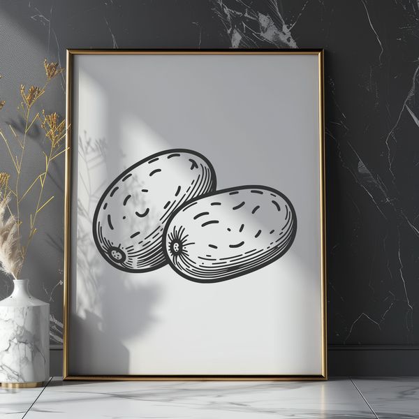 Free Potato Vector Graphic An SVG graphic representation of a potato, suitable for digital design and cutting templates.