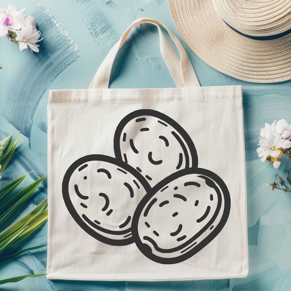 A Beautiful Potato Illustration A detailed illustration of a potato, suitable for graphic design and crafting.