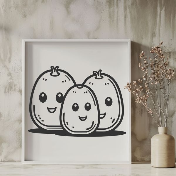 An illustration of a potato in vector format, suitable for digital design.