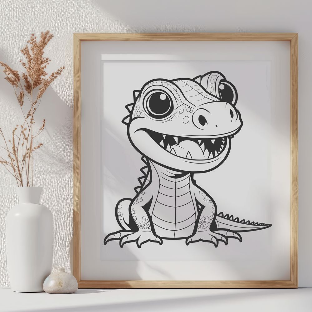Beautiful Lizard Graphic for Download A colorful illustration of a lizard in a natural environment, suitable for vector graphics and digital design projects.