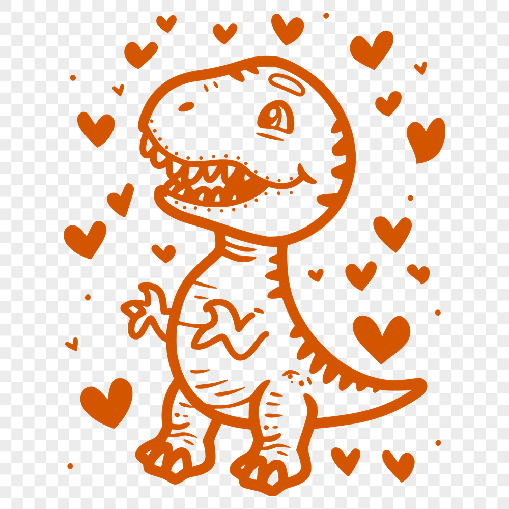 Artistic Baby Dinosaur In SVG & PNG