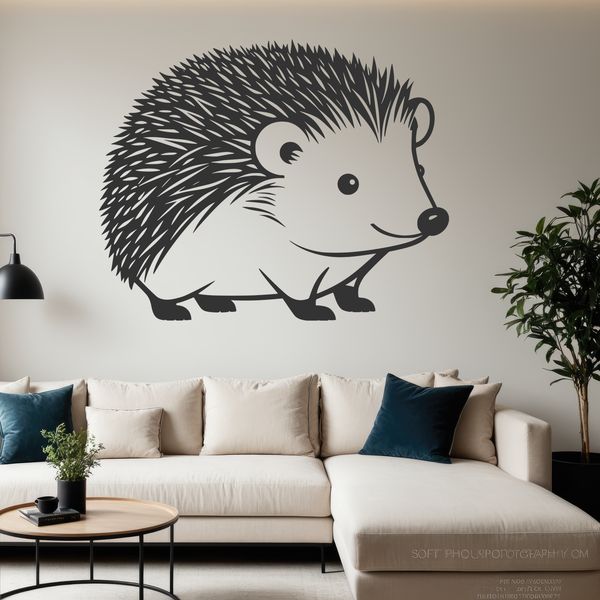 A detailed illustration of a small mammal known as a hedgehog.
