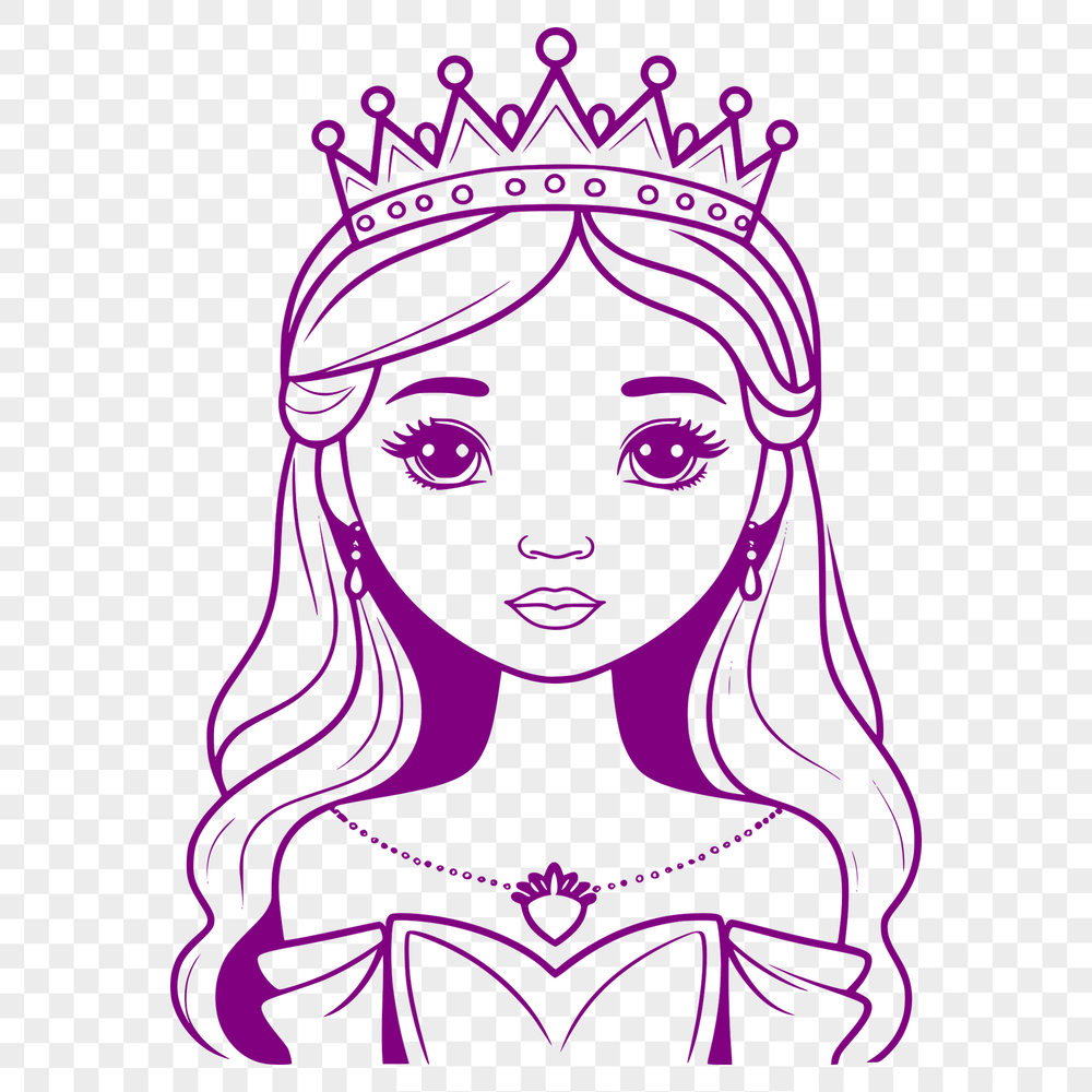 A young female princess character in a traditional dress, created as an editable vector graphic.