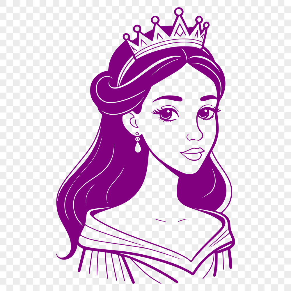 Female princess character in a simplified vector design.