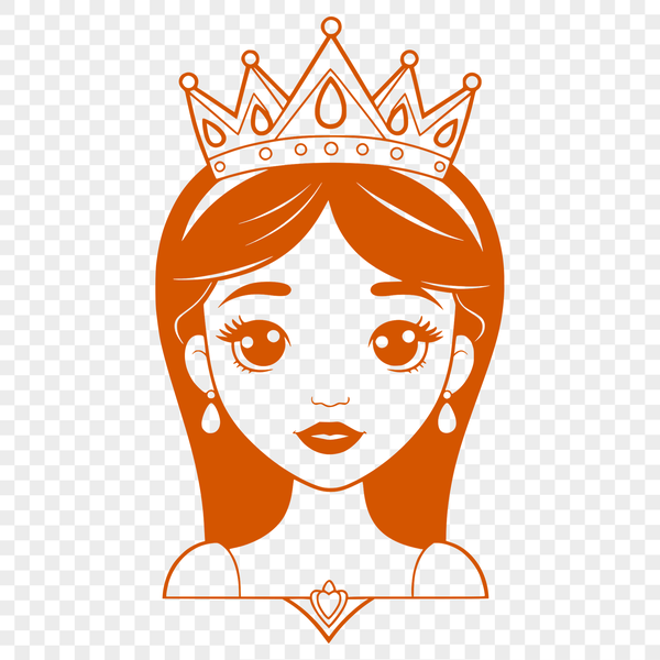 Royal Girl Illustration A young female character in a royal setting, suitable for digital editing and cutting machine applications.