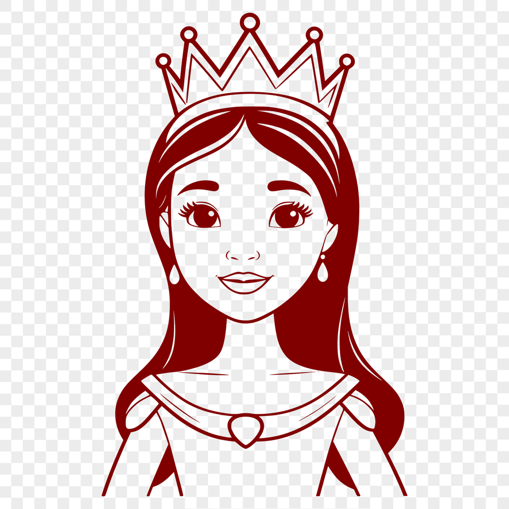 A young female princess character in a medieval setting, created as a vector graphic.