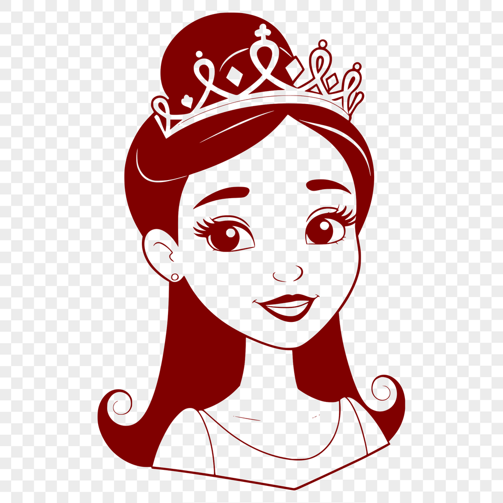 A regal female figure in a crown and gown, designed as a vector graphic for use in various digital projects.