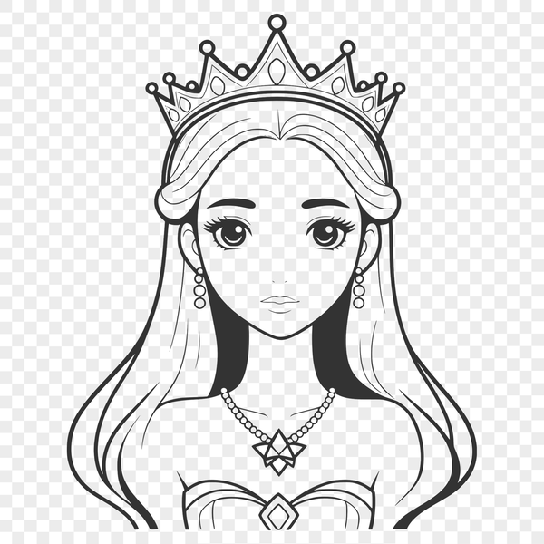 Female royalty illustration in vector format, suitable for various digital uses.
