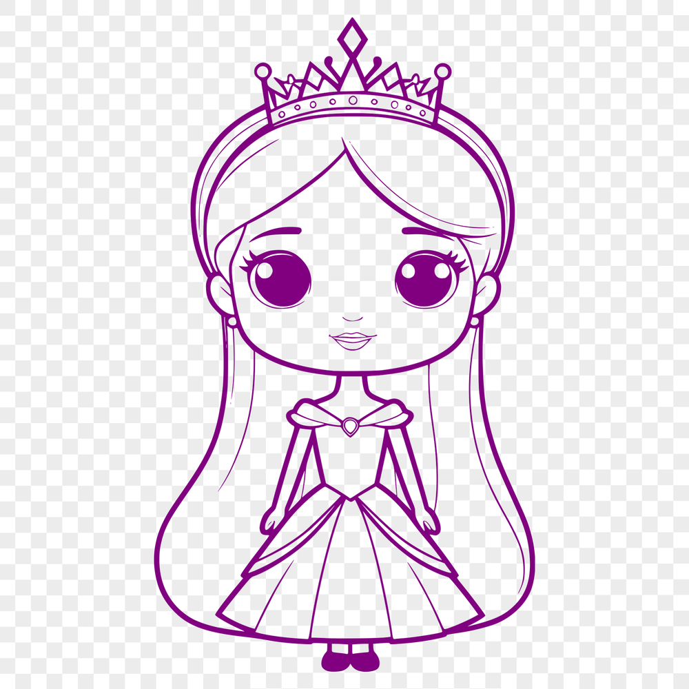 Royalty SVG Icon for Download A young female character with a regal expression in a medieval-inspired design.