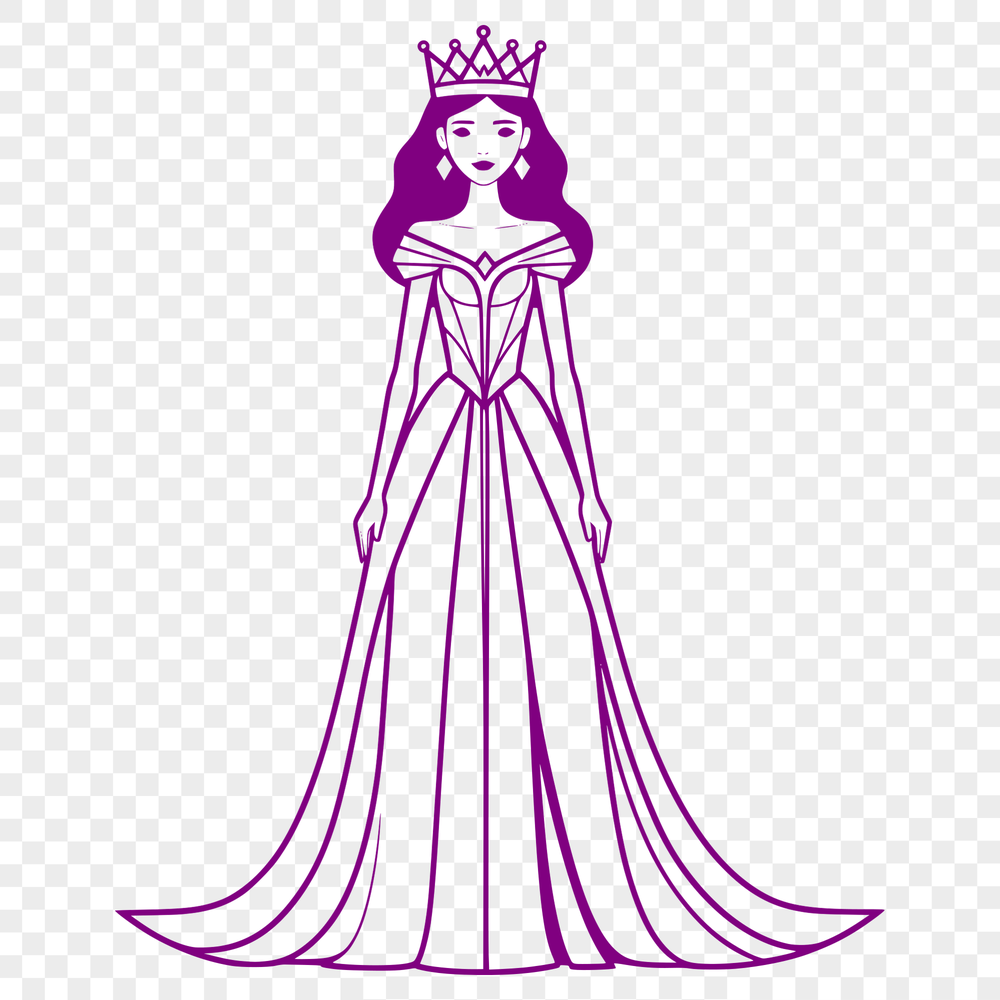 Beautiful Princess Character Vector Graphic Vector graphic design of a young female princess character.