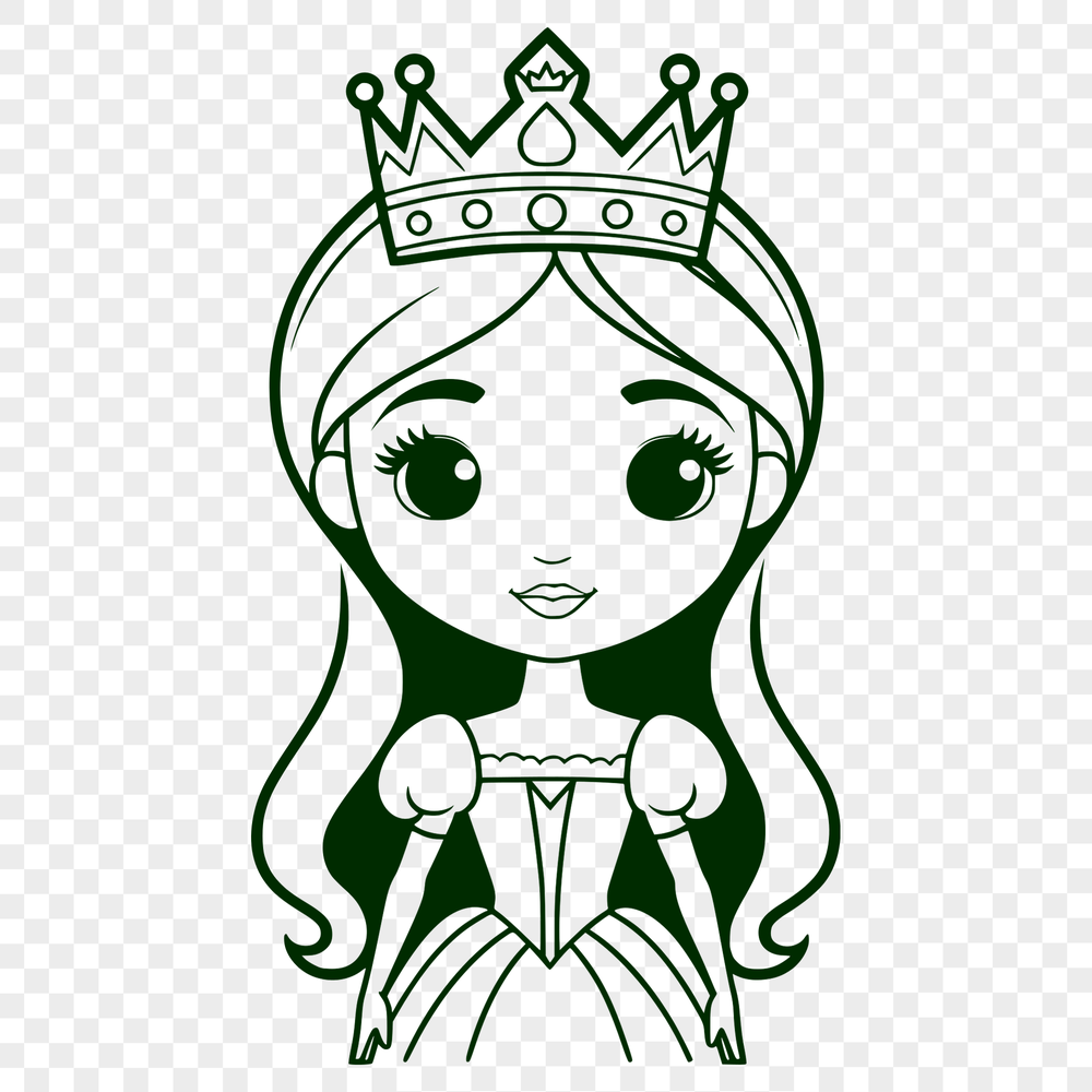 Royal Illustration Vector Art An SVG vector art image of a princess character suitable for crafting or design projects.