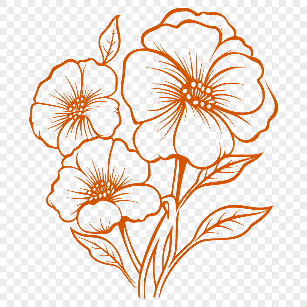 Beautiful Wild Flower In SVG, PNG, PDF And DXF File Formats - Free