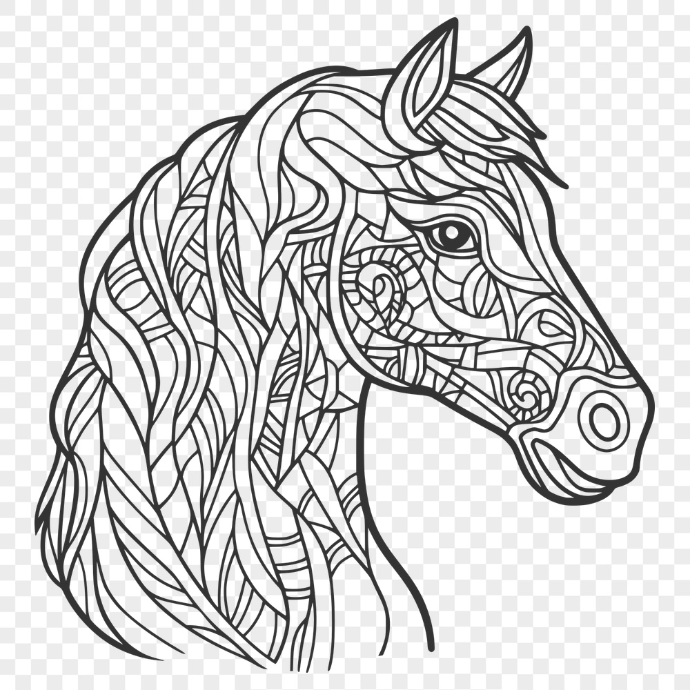 Beautiful Horse Digital Drawing In PDF For Free Download