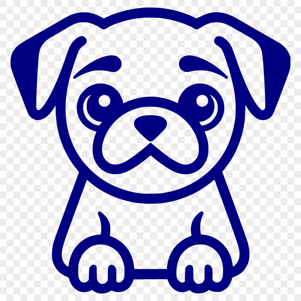 Free Cute Pug Simple Line Drawing