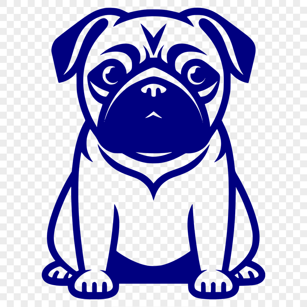 Free Sitting Pug SVG