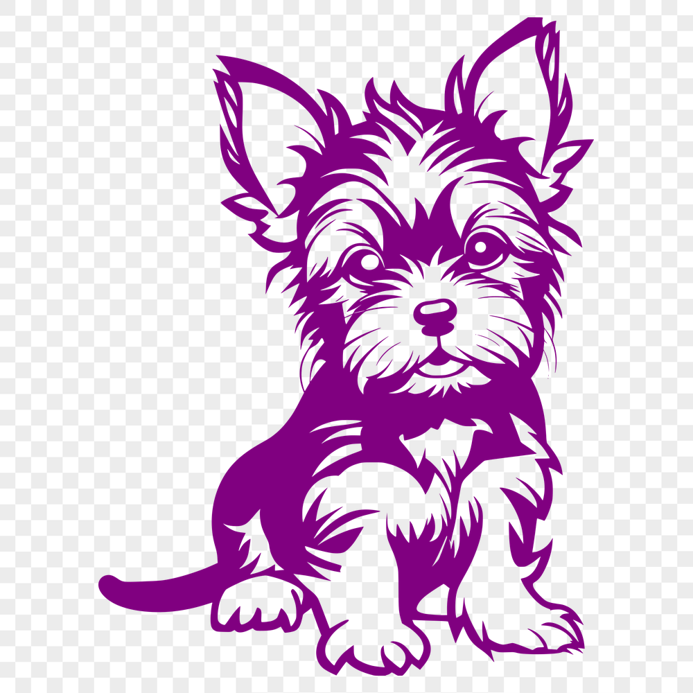 Artistic Sitting Yorkshire Terrier Template