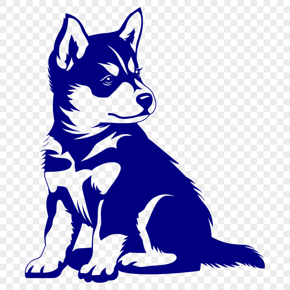 Free Sitting Husky Clip Art