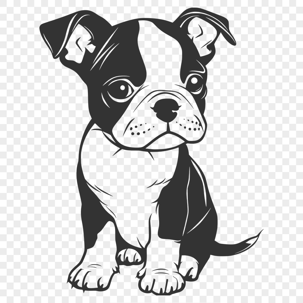 Artistic Sitting Puppy Vector Craft File