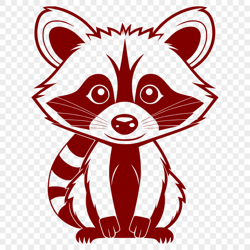 Digital Raccoon Graphic in Outline Style Graphic representation of a raccoon in digital outline style.