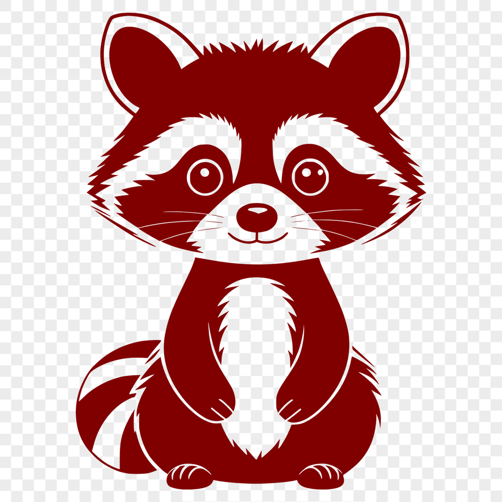 Bold Raccoon Outline Design A vector illustration of a raccoon with a bold outline, suitable for cutting machine designs or digital art projects.