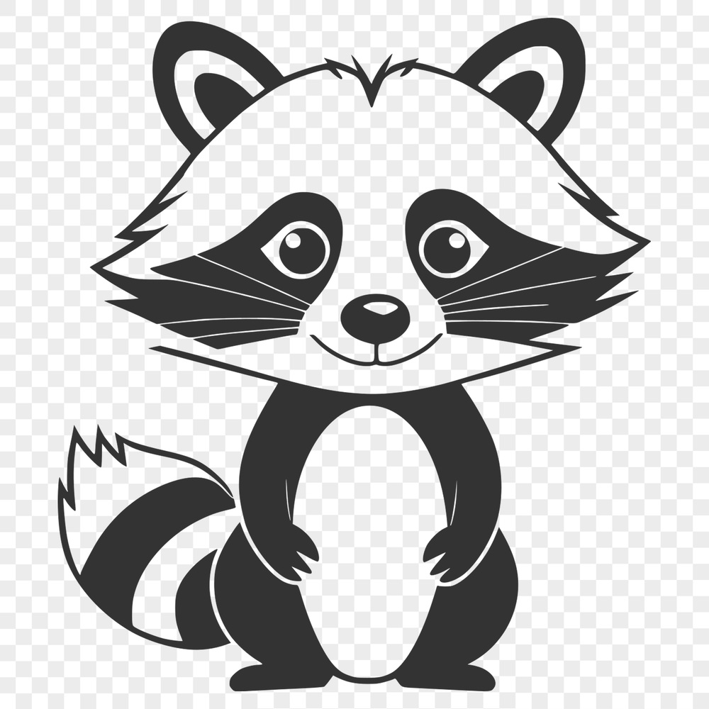 Vector Graphic Raccoon Illustration A graphic representation of a raccoon, designed as a vector image.