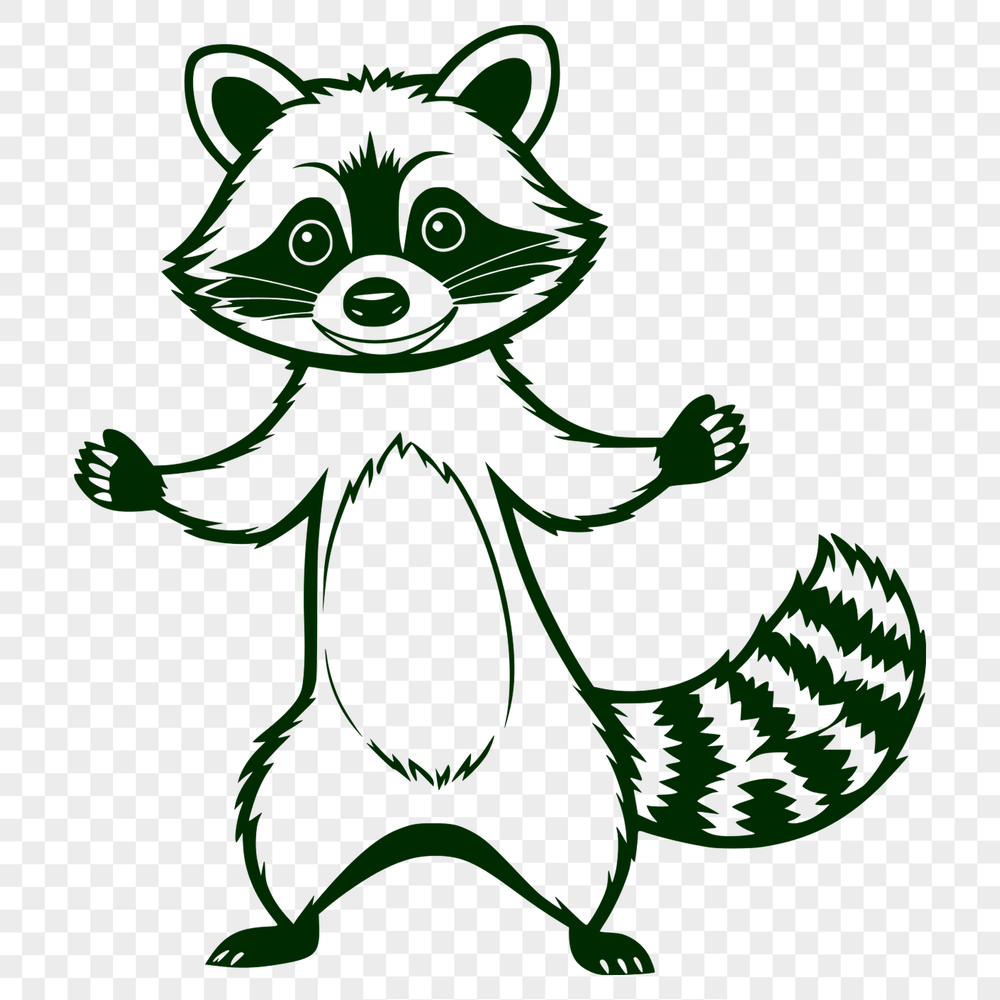 Free Raccoon Clip Art Design A digital clip art design featuring a raccoon in SVG format.