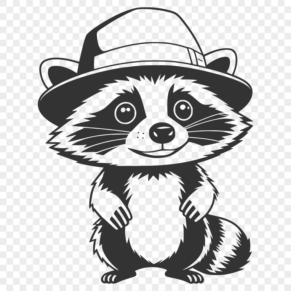SVG Raccoon Icon and Clip Art Image A detailed illustration of a racoon in vector format.