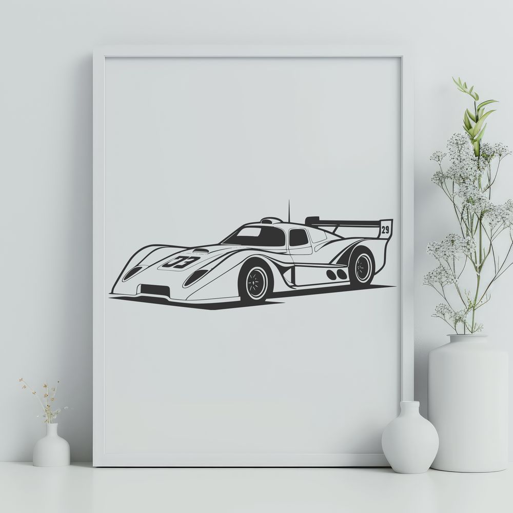 High Performance Vehicle Design A high-performance racing car with sleek design elements, ideal for vector art projects.
