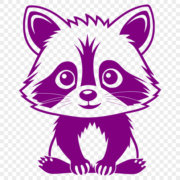 Beautiful Raccoon Vector Clip Art A vector illustration of a raccoon, suitable for cutting machine designs or digital art projects.