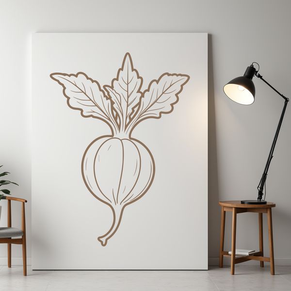 Radish Illustration in Vector Format A detailed illustration of a radish, suitable for commercial or personal use in various design applications.