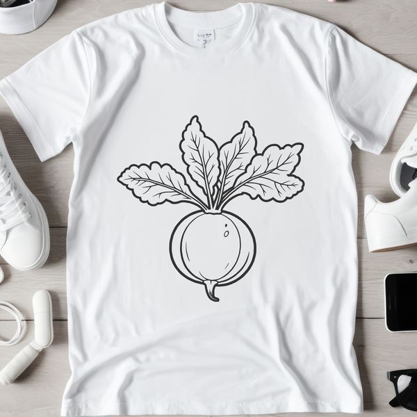 A simple, scalable vector graphic (SVG) illustration of a radish, suitable for food-related designs and crafts.