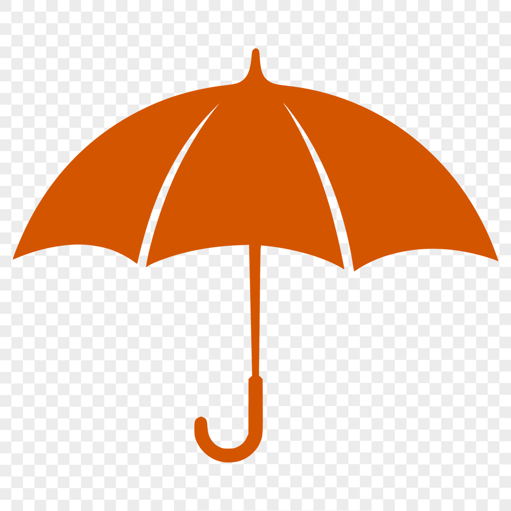 Colorful Umbrella Illustration for Personal Projects A stylized illustration of a colorful umbrella with its fabric layers and metal frame.
