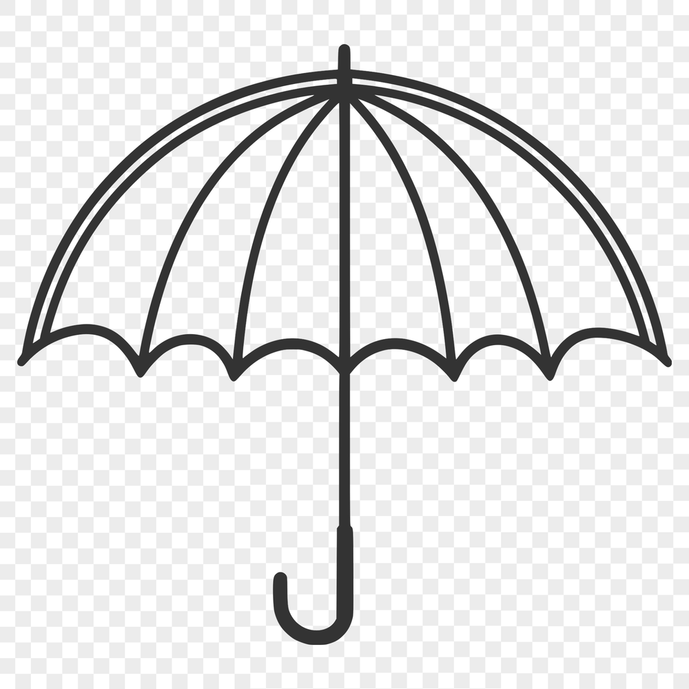 Colorful Umbrella Illustration for Vector Art A high-quality digital illustration of a colorful umbrella with a simple design, suitable for vector art projects.