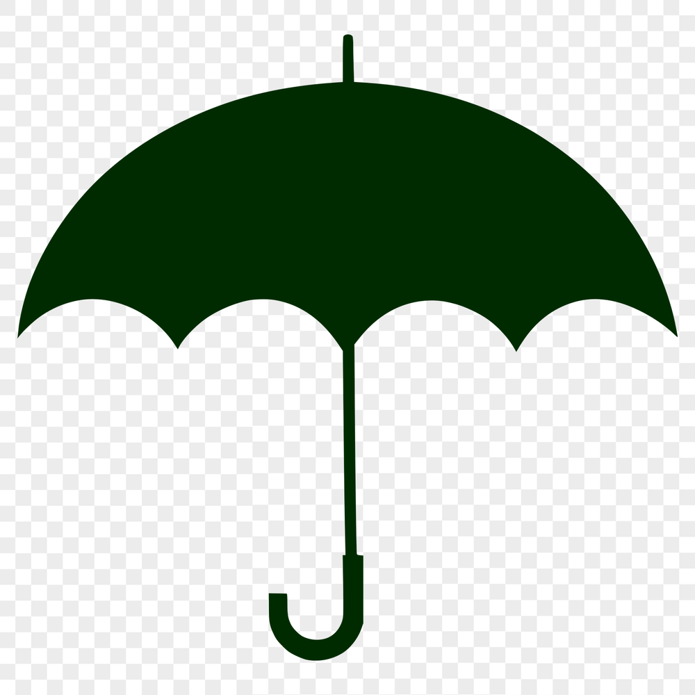 Cloudy Sky Umbrella Silhouette Clip Art A simple silhouette of an umbrella against a cloudy sky, suitable for clip art designs.
