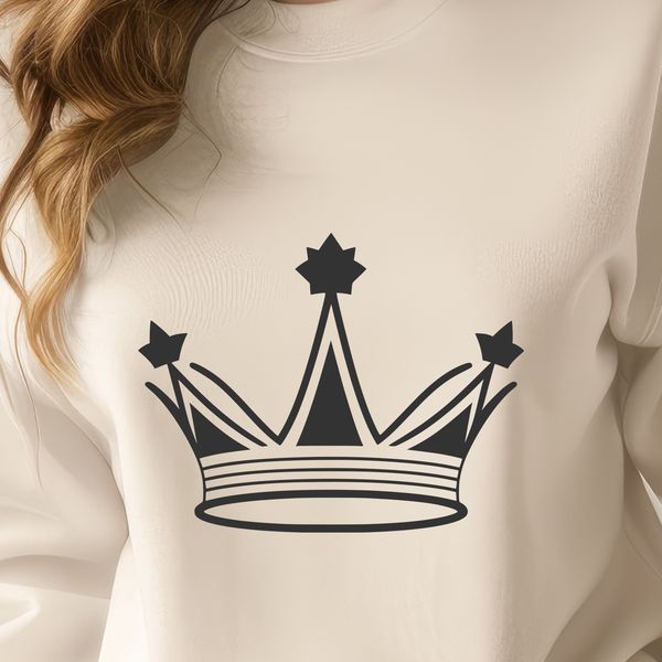 Crown vector design, royalty-free clip art suitable for Cricut cutting machine and laser cutting.