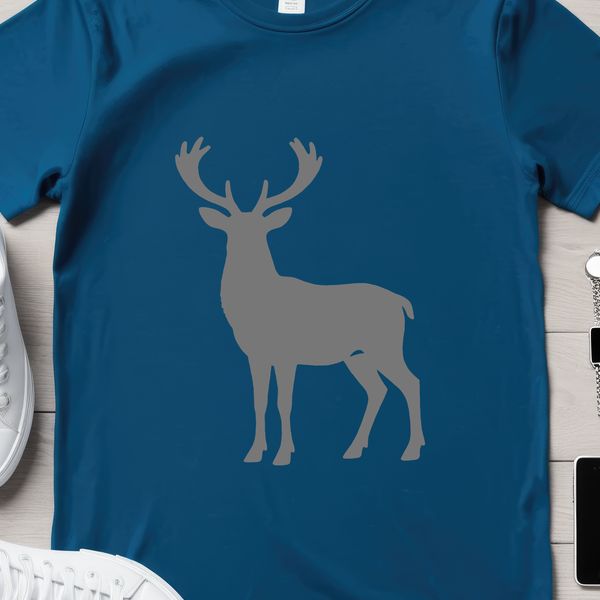 A reindeer silhouette against a Christmas background, suitable for crafting and DIY projects.