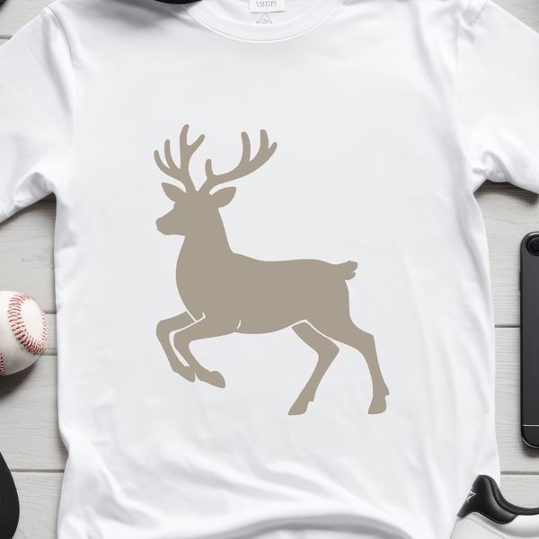 A simple vector illustration of a reindeer in a Christmas setting, suitable for various digital uses.