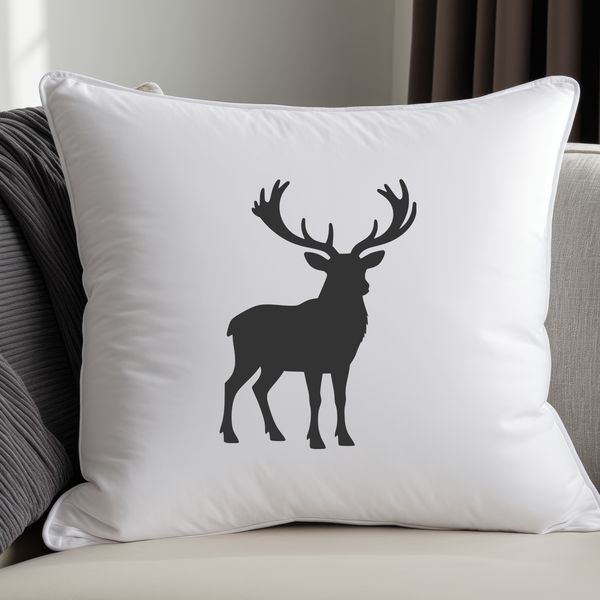 A detailed illustration of a reindeer's silhouette in vector format.