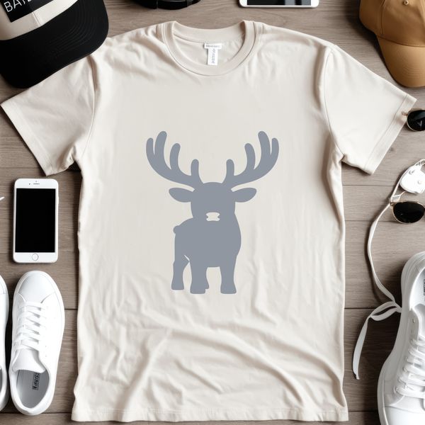 A stylized illustration of a reindeer in silhouette form, suitable for commercial or personal use.