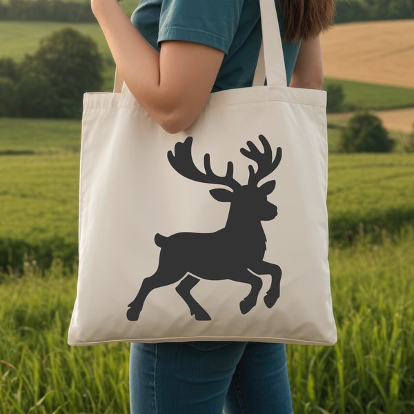 A stylized illustration of a reindeer in a Christmas context.