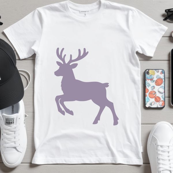 Illustration of a reindeer animal in a Christmas theme.