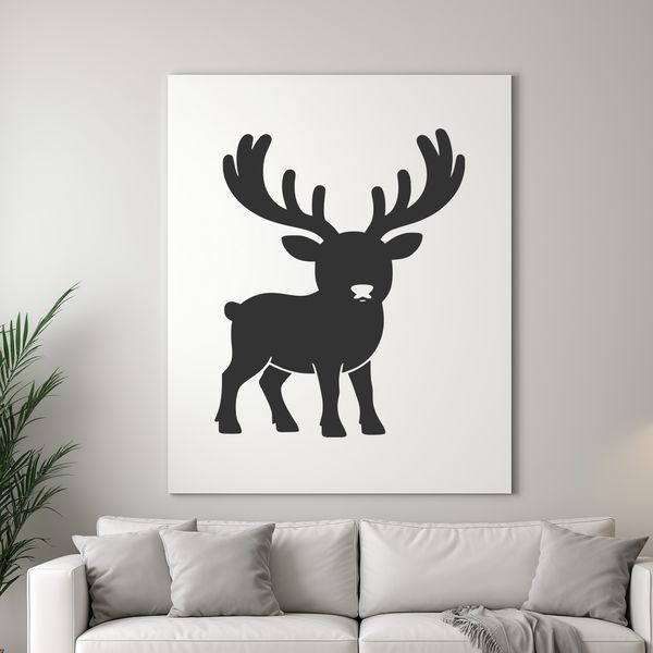 An illustration of a reindeer with antlers and a distinctive nose, suitable for various crafting and design projects.