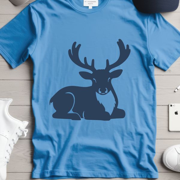 A stylized vector illustration of a reindeer's head, suitable for commercial and personal projects.