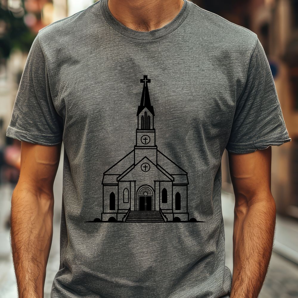 Baptist Church Building SVG Icon A simple vector illustration of a Baptist church building with a steeply pitched roof and tall steeple.