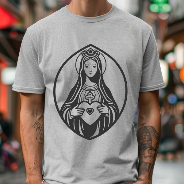 Vector Image of the Immaculate Heart Iconic symbol representing the Immaculate Heart in vector format, suitable for various digital applications.