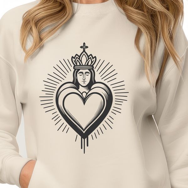 Beautiful Sacred Heart SVG Design Sacred Heart icon in vector format, suitable for various digital applications.