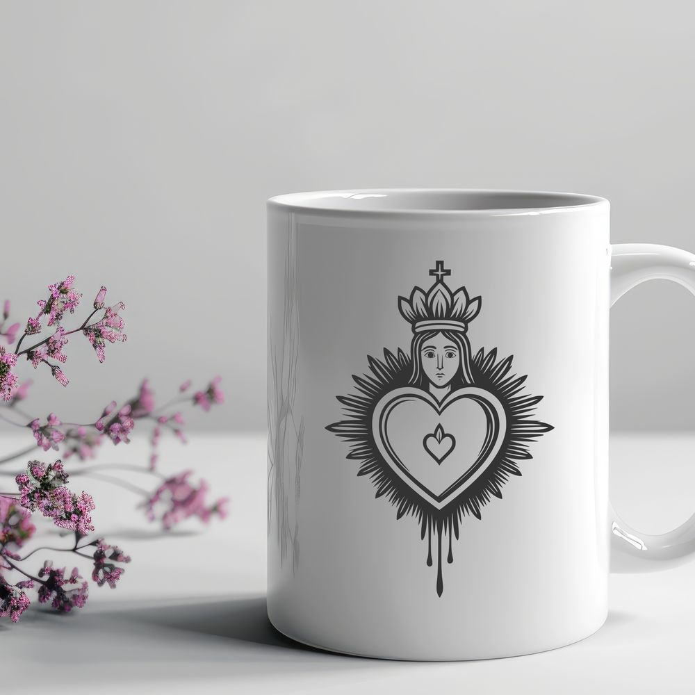 Beautiful Vector Icon for Faith A vector illustration of the Sacred Heart symbol in a religious context.